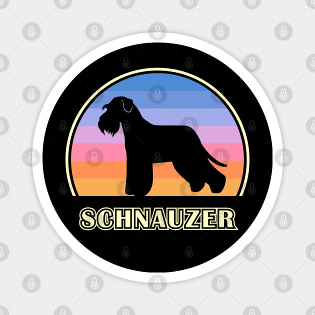 Schnauzer Vintage Sunset Dog Magnet by millersye